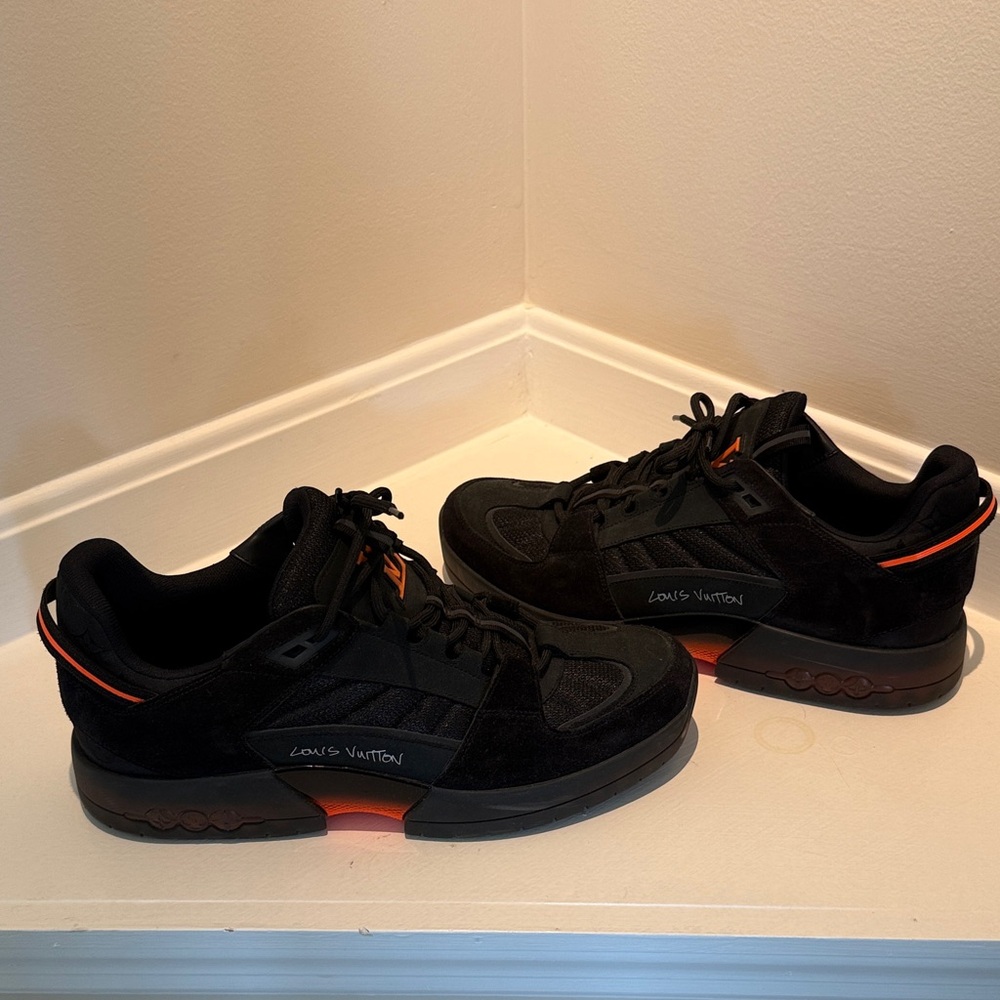 Louis Vuitton Men's Sneakers in Black and Orange